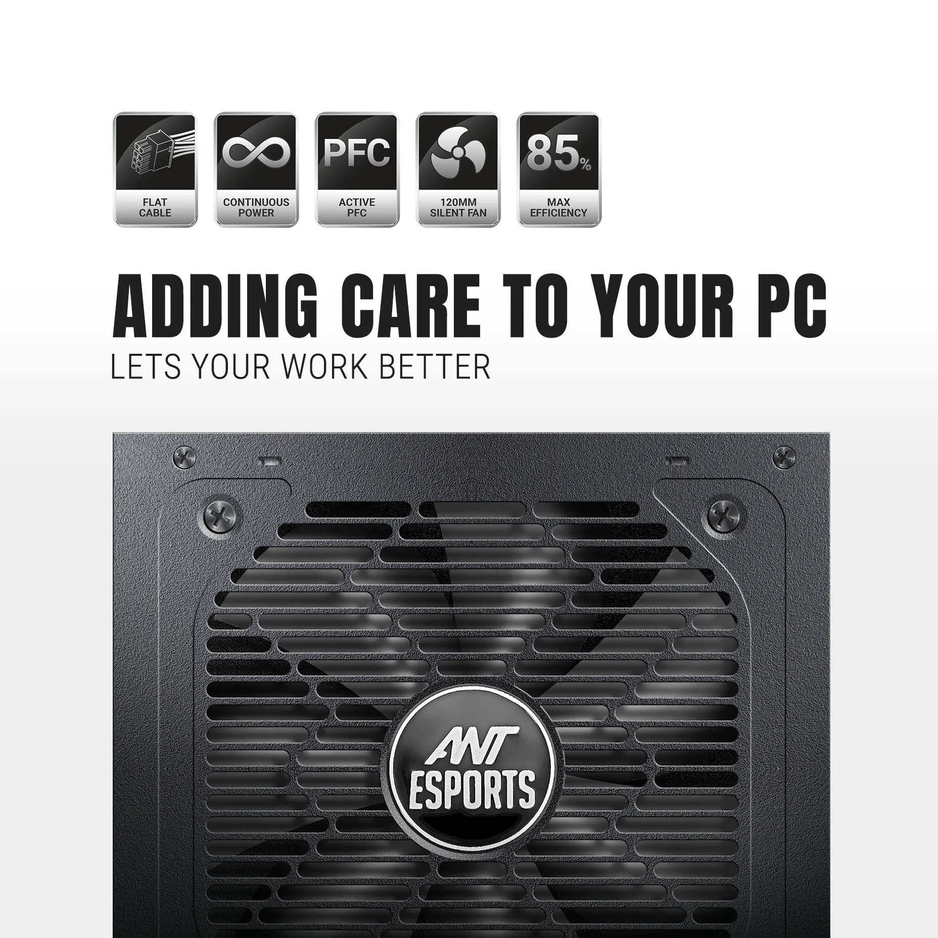 Ant Esports Desktop Power Supply 650w 80 Plus Gold Fully-Modular FG650 V2 view 5